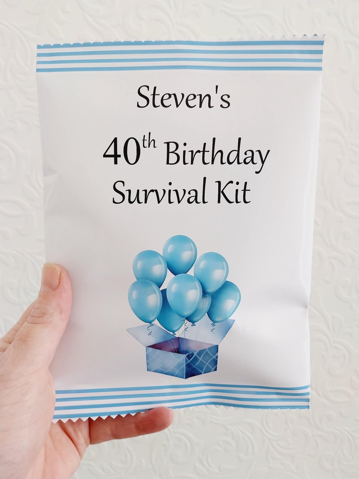 Personalised 40th Birthday Survival Kit Gift, a Great Greeting Card Alternative, Fun, Novelty, Unique Present, Unisex