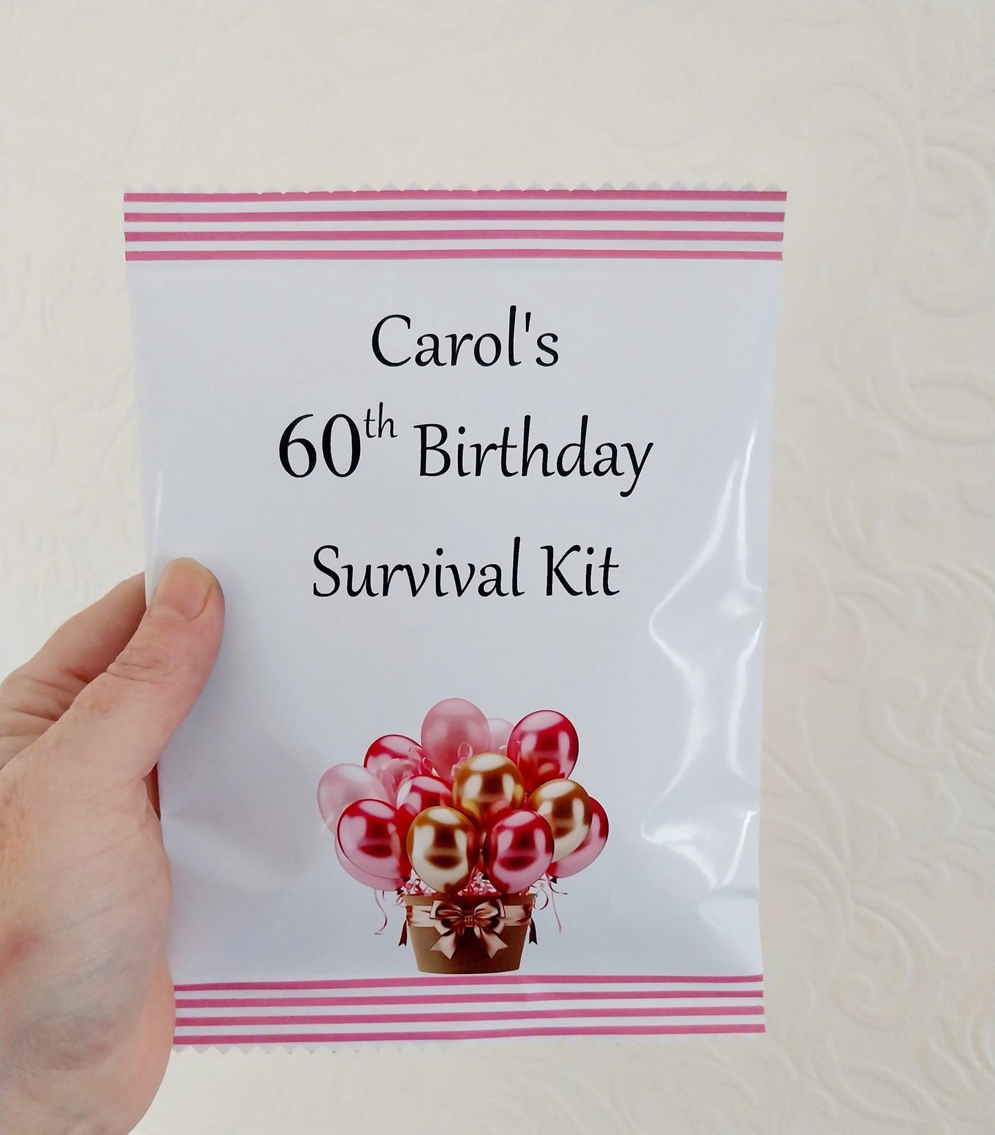60th Birthday Survival Kit Gift, a Great Greeting Card Alternative, Fun, Novelty, Unique Personalised Present, Unisex
