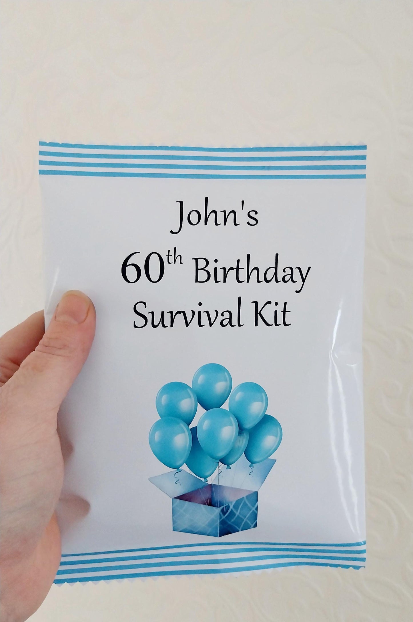 60th Birthday Survival Kit Gift, a Great Greeting Card Alternative, Fun, Novelty, Unique Personalised Present, Unisex