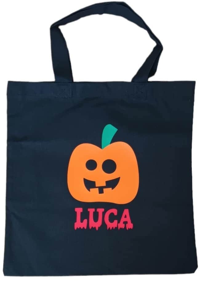 Personalised Trick Or Treat Sweet Bag, Reusable Sweet Bag, Halloween Gift, Cotton Canvas - Unisex - Boys - Girls - Customised